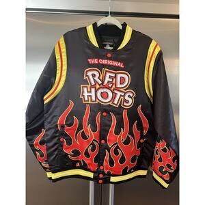 Red Hots Candy Black Satin Varsity Jacket De-Kryptic Size XL New READ